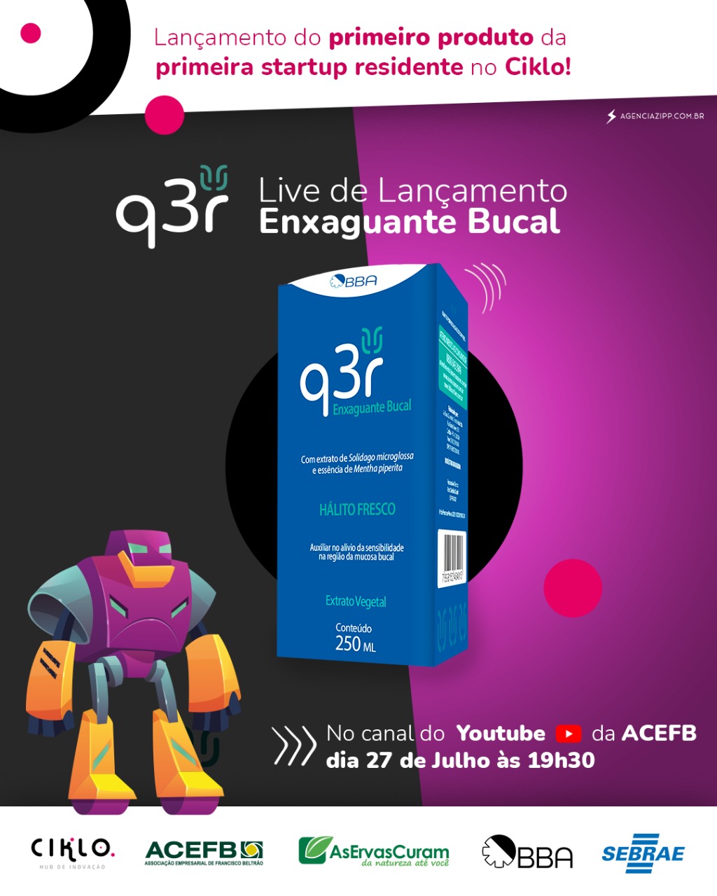 Lançamento Q3R Enxaquante Bucal da Startup BBA